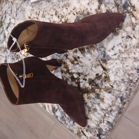 NEW Coach Carter Brown "Maple" Suede Pointed Toe High Heel Bootie - Picture 10 of 16